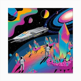 Spaceships And Planets Canvas Print