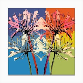 Andy Warhol Style Pop Art Flowers Agapanthus 1 Square Canvas Print