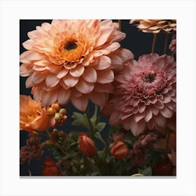 Dahlias Canvas Print