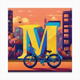 Big Letter M With In The Background A Bicycle (4) 2024 05 07t233446 Canvas Print