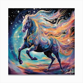 Colorful, Psychedelic Style Art, Celestian Steed Canvas Print
