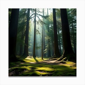 Sunlight In The Forest Canvas Print