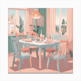 Pastel Dining Room Canvas Print