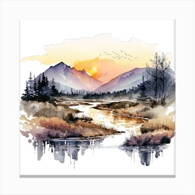 Watercolor Landscape Painting 11 Canvas Print