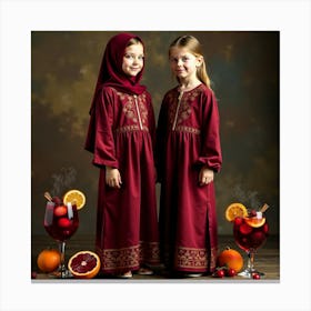 Two Muslim Girls Canvas Print