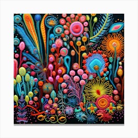 Colorful Flowers And Plants Canvas Print