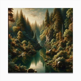 River In The Forest Canvas Print