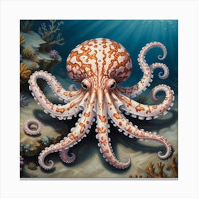 Mimic Octopus Illustration Art Print 3 Canvas Print