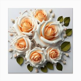 Spring flowers on a bright white wall, 12 Canvas Print