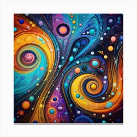 Abstract Colorful Swirls Abstract Painting 3 Canvas Print