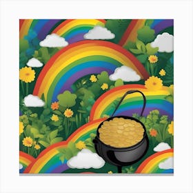 RAINBOW POT OF GOLD Canvas Print