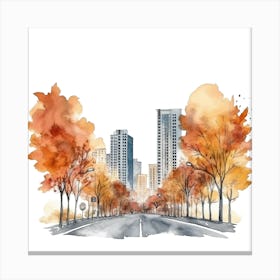 Watercolor Cityscape 2 Canvas Print