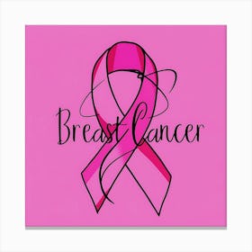 Women Breast Cancer Awareness background in Pink Ribbon international symbol for month October clipart and poster clipart and wall art 21 Canvas Print