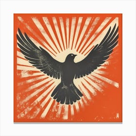 Retro Bird Lithograph Dove 2 Canvas Print