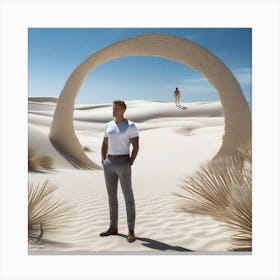 Man In The Desert 57 Canvas Print