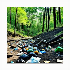 Trash In The Forest 13 Canvas Print