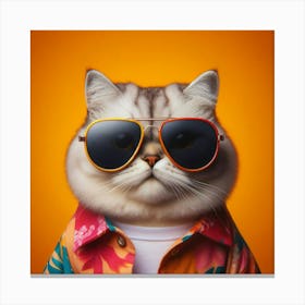 Hawaiian Cat Canvas Print