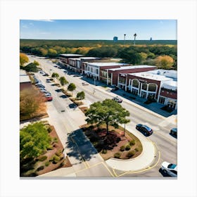 Outlet Georgia Community Mall Large Asphalt Car Drone Driving Southern City Infrastructur (6) Canvas Print