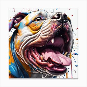 0 Splash Art, A American Bully Head, ((White Backgro Esrgan V1 X2plus Canvas Print