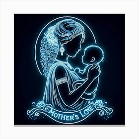 Mother'S Love Neon Canvas Print