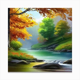 Autumn Landscape Painting 13 Canvas Print