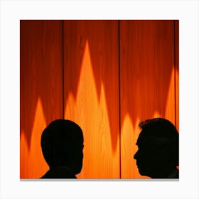 Silhouette Of Two Businessmen Canvas Print