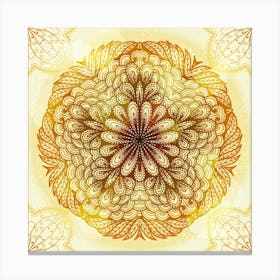 Hand Drawn Floral Mandala 04 1 Canvas Print