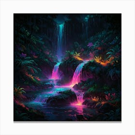 Waterfall In The Jungle 33 Canvas Print