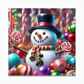 Christmas Snowman 3 Canvas Print