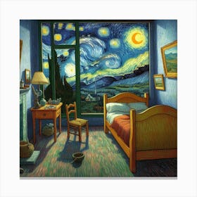 Van Gogh Painted A Bedroom With A View Of Martian Landscapes 3 Canvas Print
