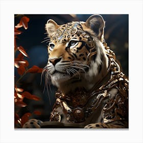 Bejewelled leapord, the gold armoured leapord always prepared Canvas Print