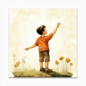 Boy Reaching For The Sky 1 Canvas Print