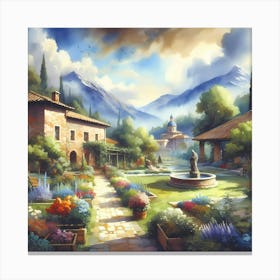 Mediterranean Garden Canvas Print