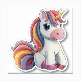 Unicorn Sticker 121 Canvas Print