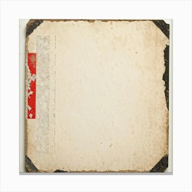 An Aged Advertising Card Resting On Rough Textured Cardboard Its Edges Worn And Slightly Torn Emb (4) Canvas Print