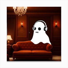Ghost Listening To Music Canvas Print