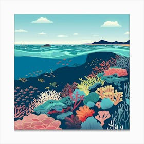 Coral Reef Illustration Canvas Print