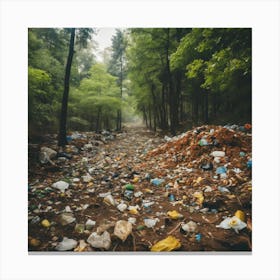 Trash In The Forest 4 Canvas Print