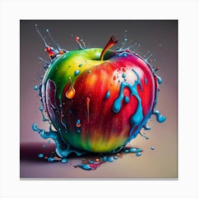 Apple Splashed With Water Canvas Print