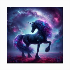 Unicorn In The Night Sky Canvas Print