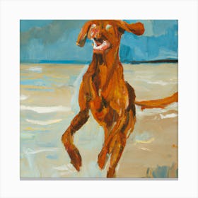 Dog On The Beach 4 Canvas Print