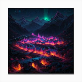 City In The Mountains Canvas Print