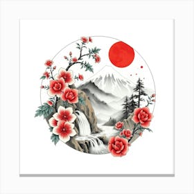 Asian Flower Painting Leinwandbild