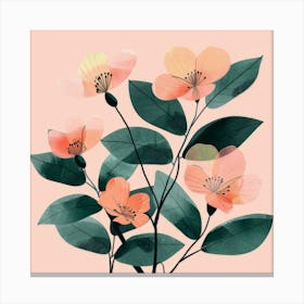 Peach Flowers Canvas Print