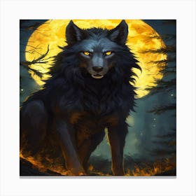 Wolf In The Moonlight 1 Canvas Print