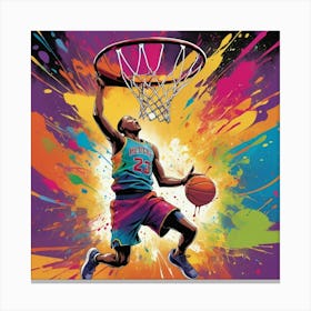 Basketball Player Dunk Canvas Print