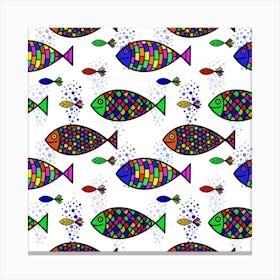 Fish Abstract Colorful Canvas Print