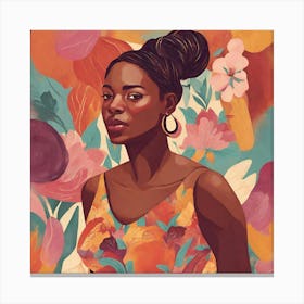 Portrait Of A Black Woman Canvas Print