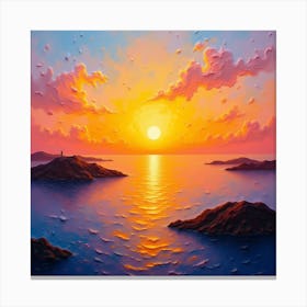 Sunset Over The Ocean 3 Canvas Print