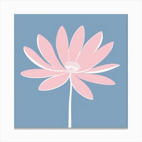 A White And Pink Flower In Minimalist Style Square Composition 520 Canvas Print